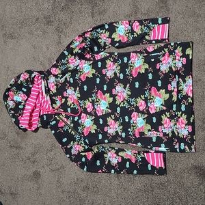 Floral double hooded sweatshirt
